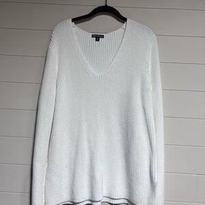White V-Neck Sweater
